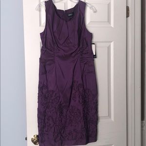 Adrianna Papell Purple Ruched Dress